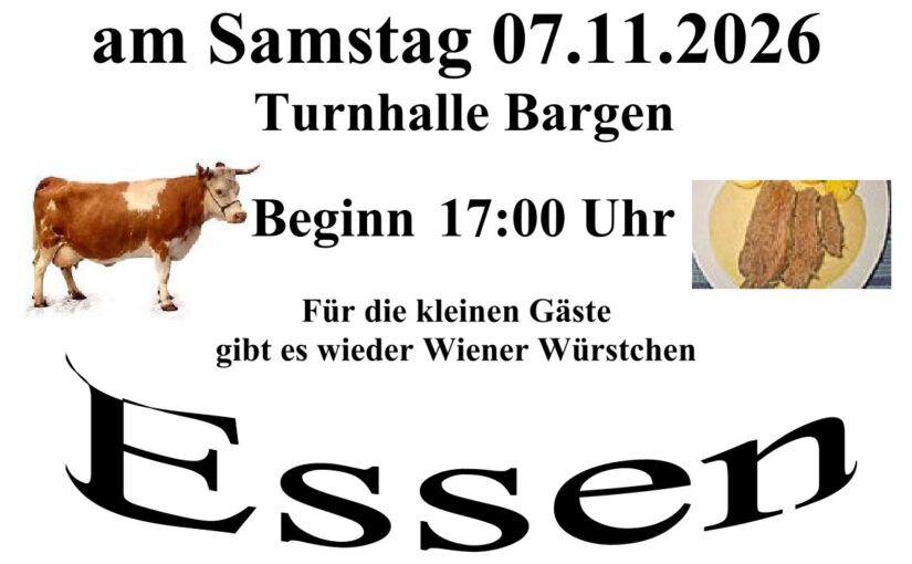 Herzliche Einladung zum Rindfleisch mit Meerrettich-Essen am  07.11.2026